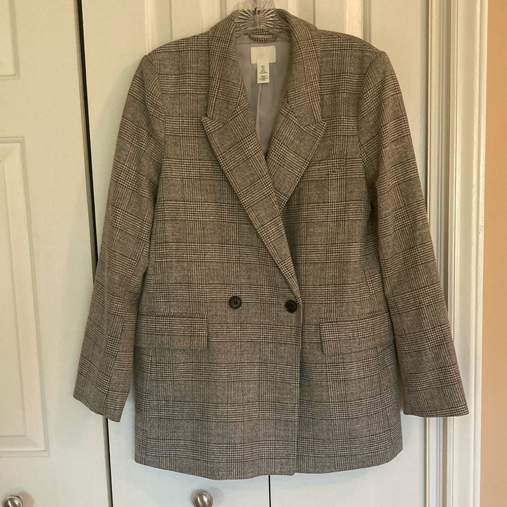 H&M Plaid Double-Breasted Women's Blazer
